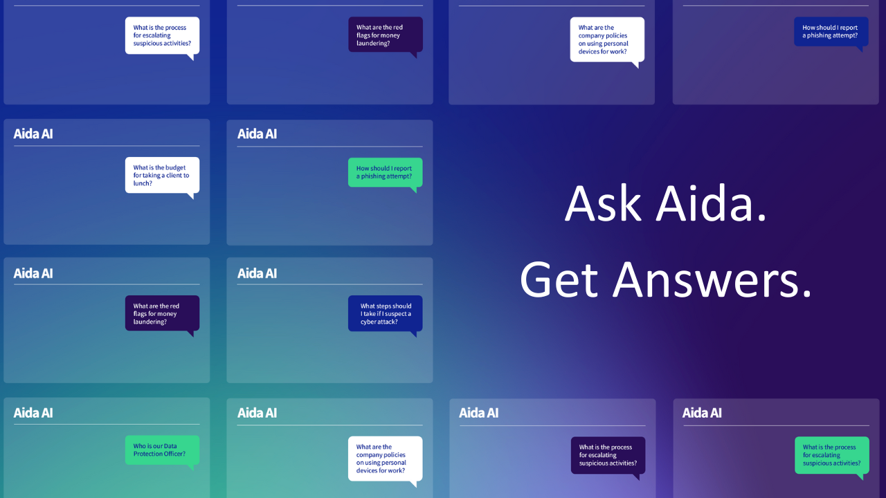 Ask Aida. Get Answers. (1280 x 720 px)